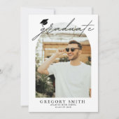 Modern Boho Arch 6 foto's Afstuderen Aankondiging (Voorkant)