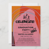 Modern Boho Arch Abstracte Graduation Party Kaart (Voorkant)