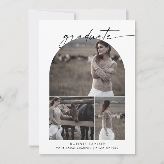 Modern Boho Arch Afstuderen het Afstuderen van het Aankondiging (Voorkant)