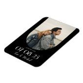 Modern Boho Arch Black White Save the Date Magneet (Linkerzijde)