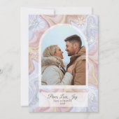 Modern Boho Arch Blue Holiday Greeting Kaart (Voorkant)