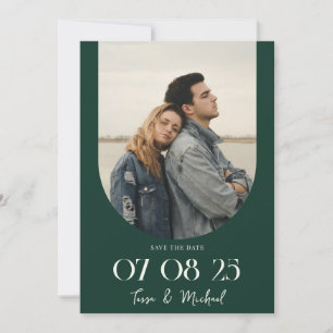 Modern Boho Arch Foto Emerald Green Wedding Save The Date