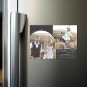 Modern Boho Arch | Grijs 2 Foto Opslaan datum Magnetische Uitnodiging