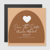 Modern Boho Arch Organic Shape Heart Save the Date (Voorkant / Achterkant)