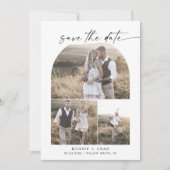 Modern Boho Arch QR Code Photo Collage Save The Date (Voorkant)