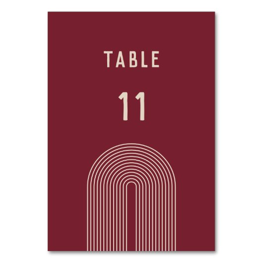 Modern Boho Arch Red Beige Typography Wedding Kaart (Voorkant)