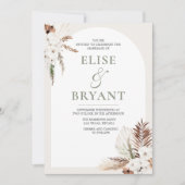 Modern Boho Arch White Floral Wedding Invitation Kaart (Voorkant)