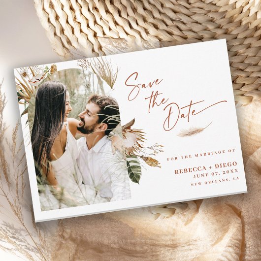 Modern Boho Arched Photo Wedding Save the Date