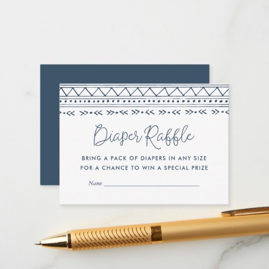 Modern Boho Baby Shower Diaper Raffle Enclosure Ca Informatiekaartje (Voorkant / Achterkant in situ)
