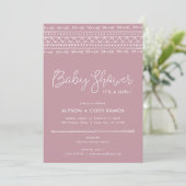 Modern Boho Baby shower | Mauve Kaart (Staand voorkant)