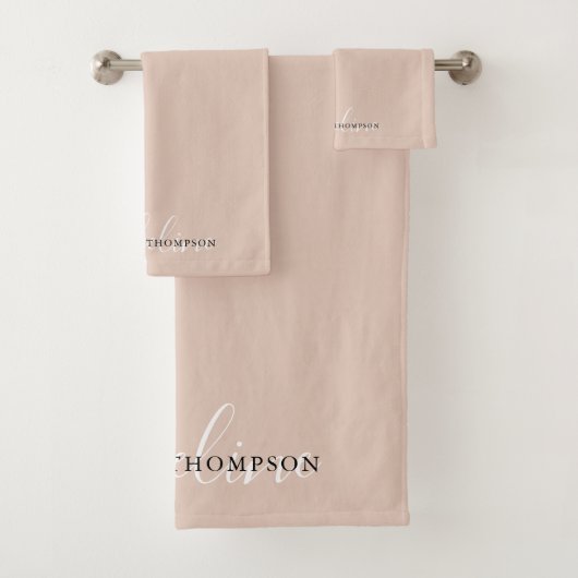 Modern Boho Beige kalligrafiescript Bad Handdoek (Insitu)