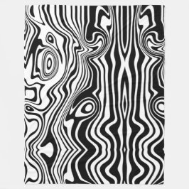 Modern Boho Black and White Pattern Strips Animal Fleece Deken