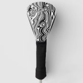 Modern Boho Black and White Pattern Strips Animal Golfheadcover (Voorkant)