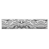 Modern Boho Black and White Pattern Strips Animal Korte Tafelloper (Horizontaal)