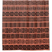 Modern Boho Black en Pink Pattern Strips Douchegordijn (Voorkant)