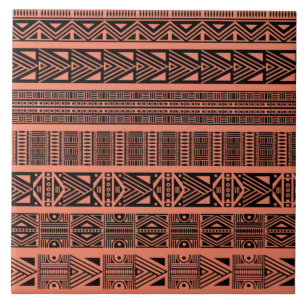 Modern Boho Black en Pink Pattern Strips Tegeltje