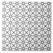 Modern Boho Black en White Pattern Rhombus Tegeltje (Voorkant)