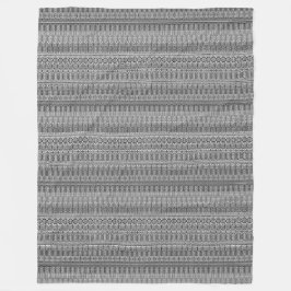 Modern Boho Black en White Pattern Strips Doodles Fleece Deken