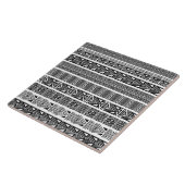 Modern Boho Black en White Pattern Strips keramisc Tegeltje (Zijkant)