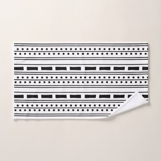 Modern Boho Black en White Stripe Pattern Bad Handdoek (Handdoek)