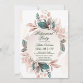 Modern Boho Bloemen Pensioen Party Kaart (Voorkant)