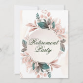Modern Boho Bloemen Pensioen Party Kaart (Achterkant)