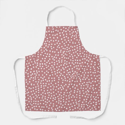 Modern Boho blush Pink Polka Dot Schort (Voorkant)