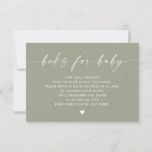 Modern Boho Books for Baby Insert, Sage Green Kaart