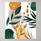 Modern boho botanical abstract geometric shapes Poster (Voorkant)