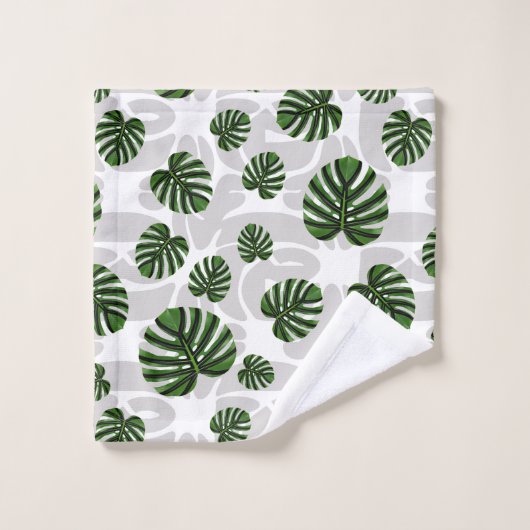 Modern Boho Botanical Leaves Pattern (Gant de toilette)