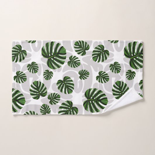 Modern Boho Botanical Leaves Pattern (Serviette à main)