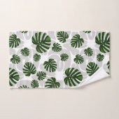 Modern Boho Botanical Leaves Pattern Bad Handdoek (Handdoek)