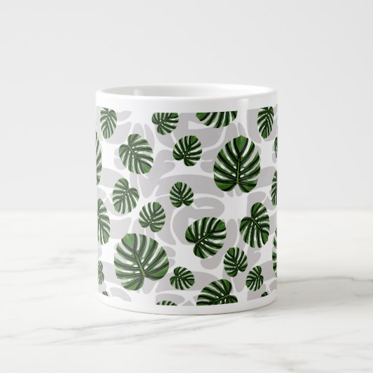 Modern Boho Botanical Leaves Pattern Extra Grote Beker (Voorkant)