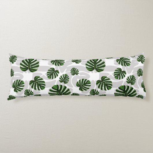 Modern Boho Botanical Leaves Pattern Lichaamskussen (Voorkant)