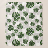 Modern Boho Botanical Leaves Pattern Sherpa Deken (Voorkant)