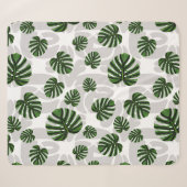 Modern Boho Botanical Leaves Pattern Sherpa Deken (Voorkant (horizontaal))