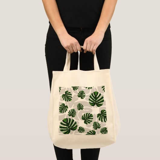 Modern Boho Botanical Leaves Pattern Tote Bag (Voorkant (product))