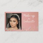 Modern Boho Botanical Photo Script Dusty Rose Visitekaartje (Voorkant)