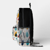 Modern Boho Botanisch Patroon Monogram Bedrukte Rugzak (Rechts)