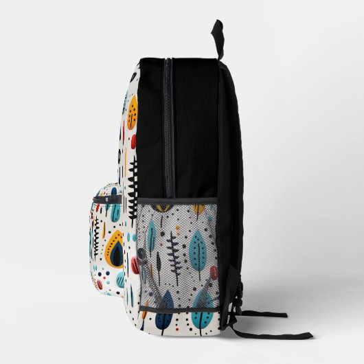 Modern Boho Botanisch Patroon Monogram Bedrukte Rugzak (Rechts)