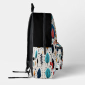 Modern Boho Botanisch Patroon Monogram Bedrukte Rugzak (Links)