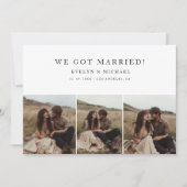 Modern Boho Budget Bruiloft We Got Married Foto Aankondiging (Voorkant)