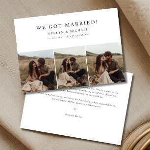Modern Boho Budget Bruiloft We Zijn Getrouwd Foto Aankondiging
