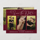 Modern Boho Burgundy Foto's bruiloft redden de dat (Voorkant / Achterkant)