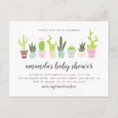 Modern Boho Cactus Planten & Succulents Baby showe Uitnodiging Briefkaart (Voorkant)