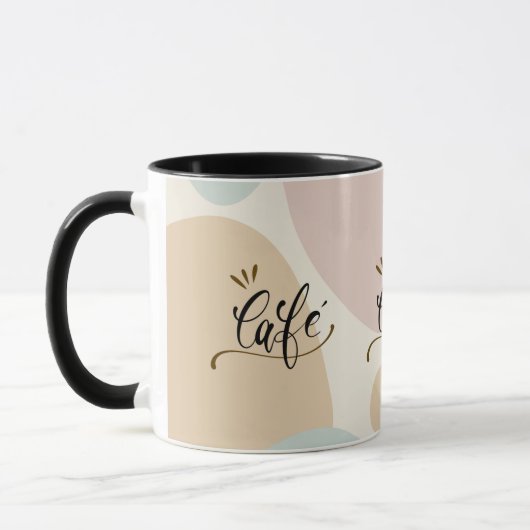 Modern Boho "Café" Mok Chic Handlettered Coffee De (Links)