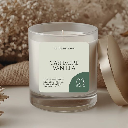 Modern boho candle label sticker
