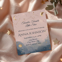 Modern Boho Celestial Baby Shower Invitation