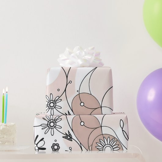 Modern Boho Chic Abstract bruin decor Cadeaupapier (Feestgeschenken)