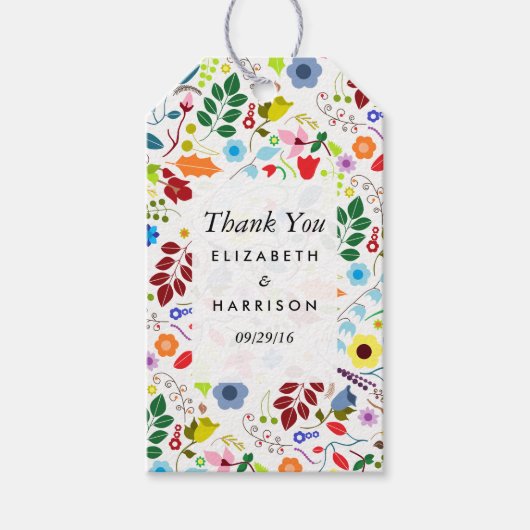 Modern Boho Chic Floral Wedding Cadeaulabel (Voorkant)
